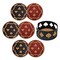Mango Steam Set of Six Poker Cork Coasters with Decorative Cork Holder